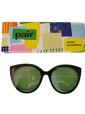 Pair Eyewear Brand Zuri Style Magnetic Topper "Black With Sage Green Lenses"